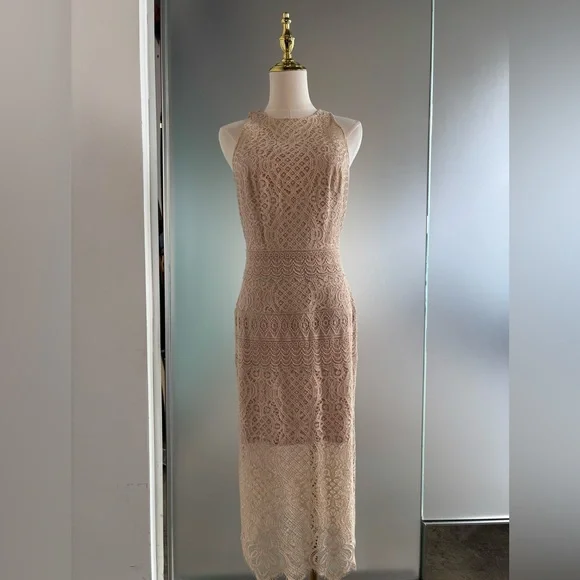 Tadashi Shoji | Dresses | Tadashi Shoji Midi Lace Dress Cream | Poshmark